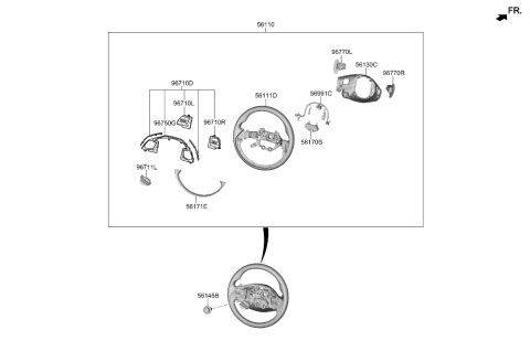 2023 Kia Niro EV WHEEL ASSY-STEERING Diagram for 56100AO050EWR