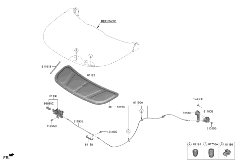 2024 Kia Niro EV Hood Trim Diagram