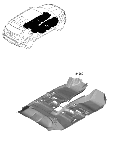 2024 Kia Niro EV CARPET ASSY-FLOOR Diagram for 84260AO020WK