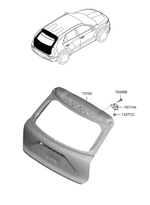2023 Kia Niro EV Tail Gate Diagram