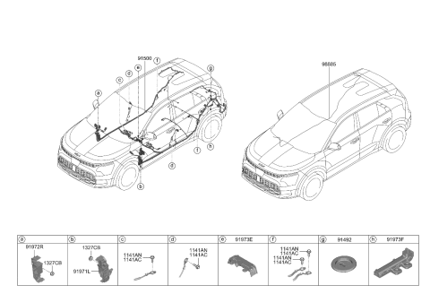 2023 Kia Niro EV Wiring Harness-Floor Diagram