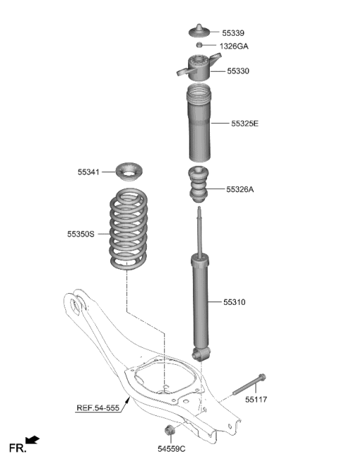 2023 Kia Niro EV Rear Spring & Strut Diagram