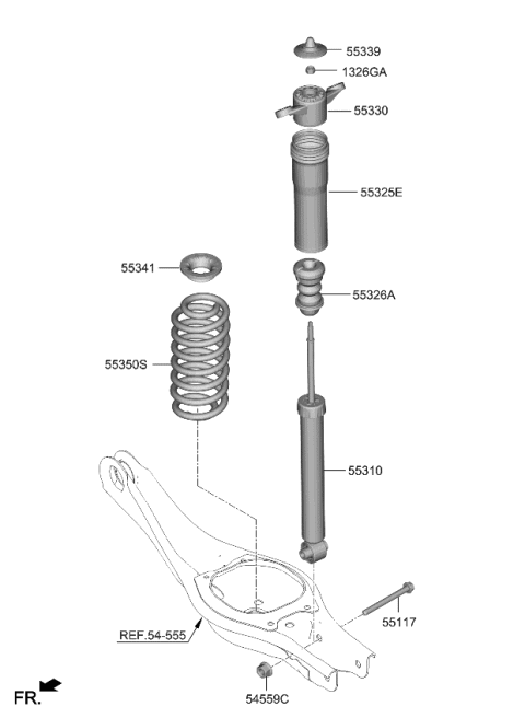 2024 Kia Niro EV SPRING-RR Diagram for 55330AO000