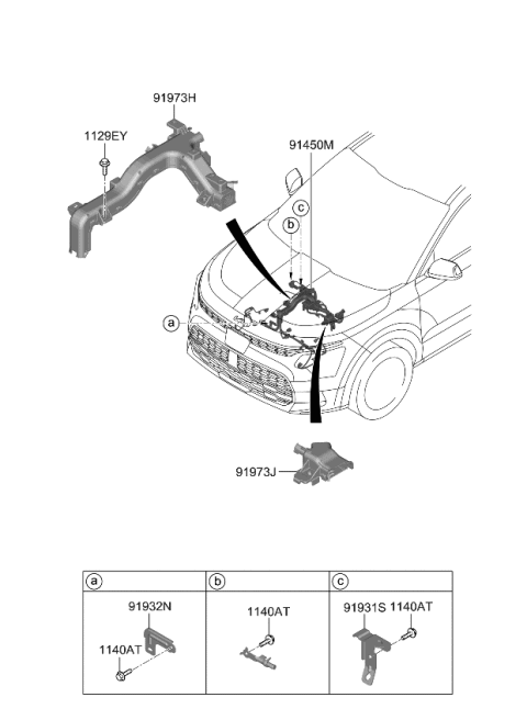 2024 Kia Niro EV BRKT-WIRING MTG Diagram for 91931AO030