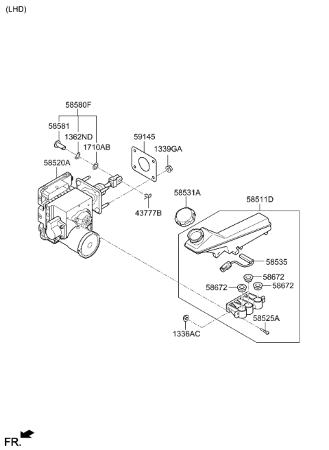 2023 Kia Niro EV RESERVOIR ASSY Diagram for 58511AO000