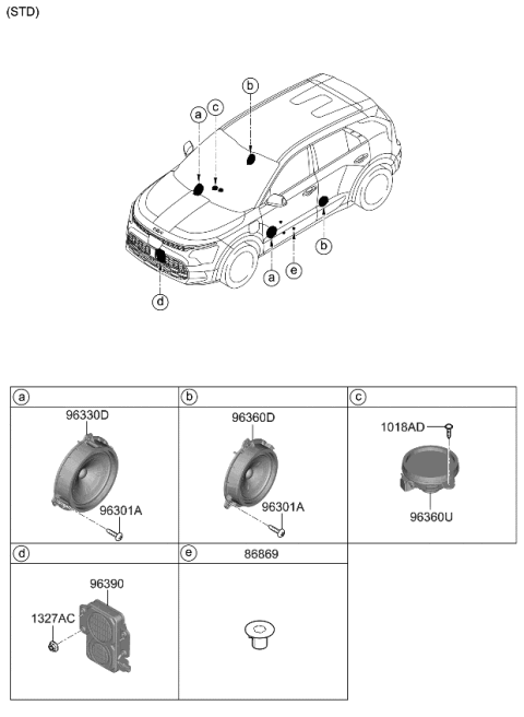 2023 Kia Niro EV CONTROL UNIT ASSY-VE Diagram for 96390AT510