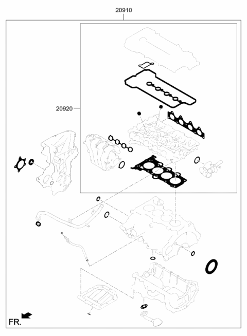 2018 Kia Optima Engine Gasket Kit Diagram 1