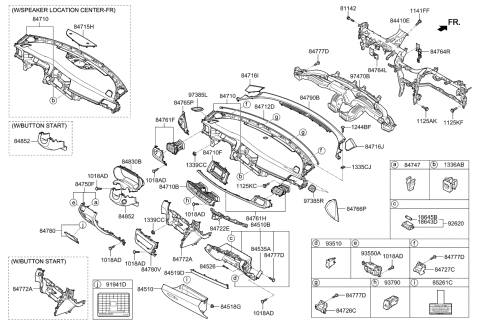 2016 Kia Optima Panel Assembly-Center Facia Diagram for 84740D5300CK5