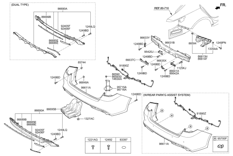 2017 Kia Optima REFLECTOR/REFLEX Assembly Diagram for 92405D4200