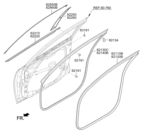 2016 Kia Optima Moulding-Front Door Diagram