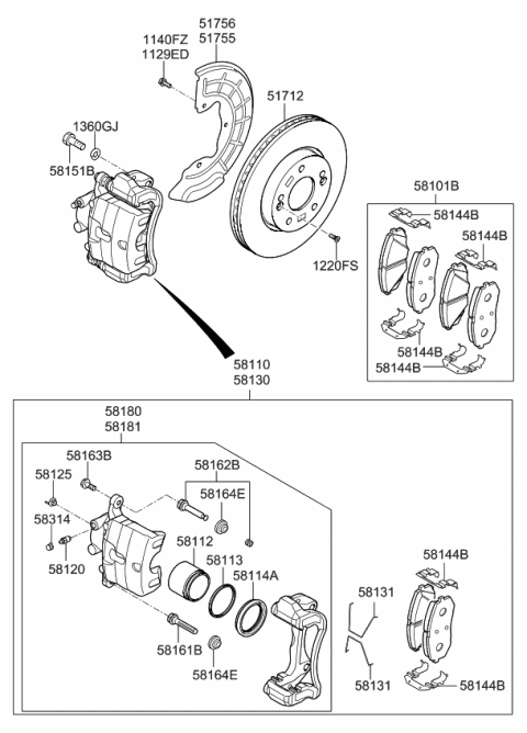 2018 Kia Optima Brake-Front Wheel Diagram