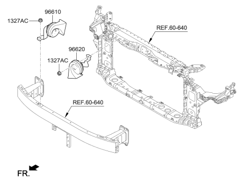 2018 Kia Optima Horn Assembly-Low Pitch Diagram for 96610D4000