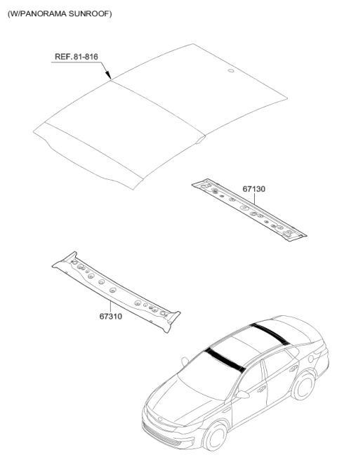 2017 Kia Optima Roof Panel Diagram 2