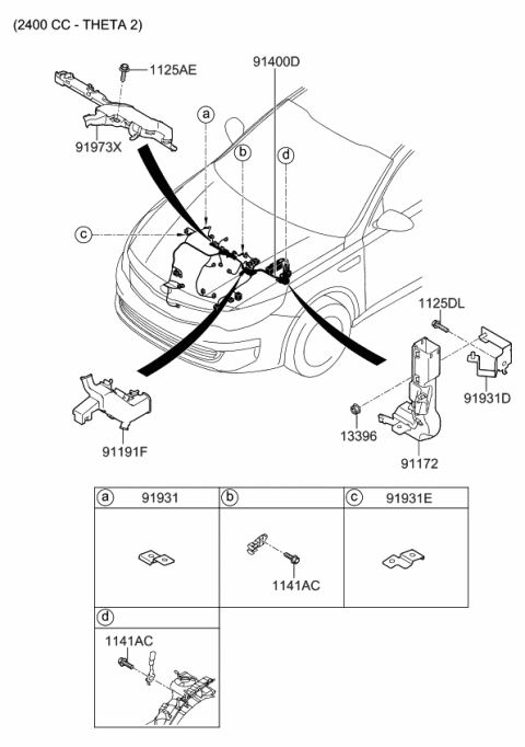 2017 Kia Optima Wiring Assembly-Control Diagram for 91410D5020