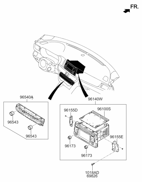 2016 Kia Optima Keyboard Assembly-Av Diagram for 96540A8180WK