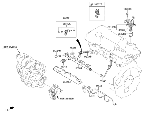 2016 Kia Optima Harness-INJECTOR Diagram for 353412B250