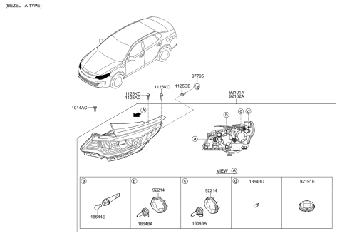 2018 Kia Optima Head Lamp Diagram 1