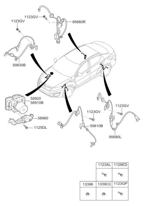 2016 Kia Optima Sensor Assembly-Abs Real Diagram for 59910A8000