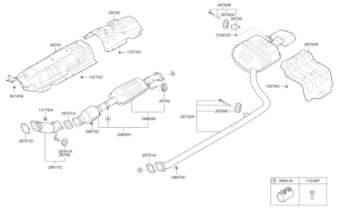 2016 Kia Optima Front Muffler Assembly Diagram for 28610C2700