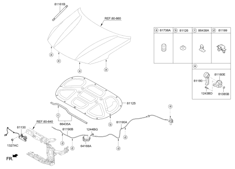 2016 Kia Optima Cable Assembly-Hood Latch Diagram for 81190D5200