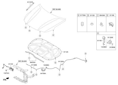 2016 Kia Optima Lifter-Hood Diagram for 81161D5000