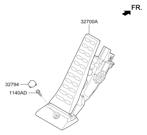 2018 Kia Optima Pedal Assembly-Accelerator Diagram for 32700D4300