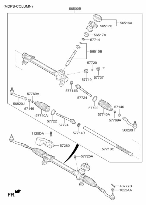 2017 Kia Optima Gear Assembly-Steering Diagram for 56500D4000
