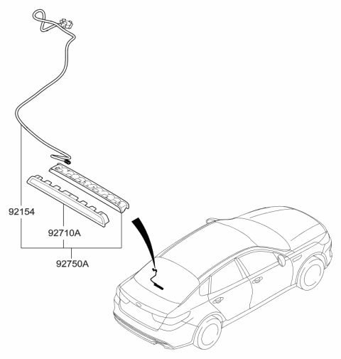 2018 Kia Optima Lamp Assembly-High Mounted Stop Diagram for 92700D4100