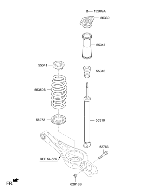 2018 Kia Optima Pad-Rear Spring,Lower Diagram for 55360C1100