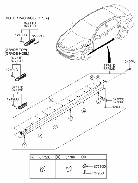 2017 Kia Optima GARNISH Assembly-Fender Si Diagram for 87772D4000