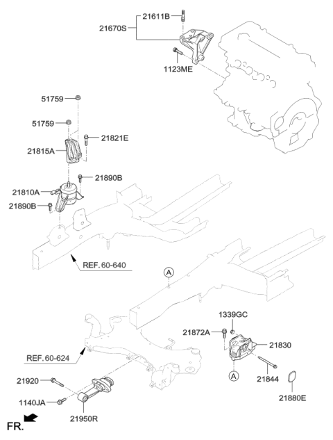 2017 Kia Optima Engine & Transaxle Mounting Diagram 1