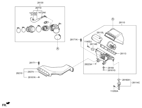2017 Kia Optima Cleaner Assembly-Air Diagram for 28110D4610