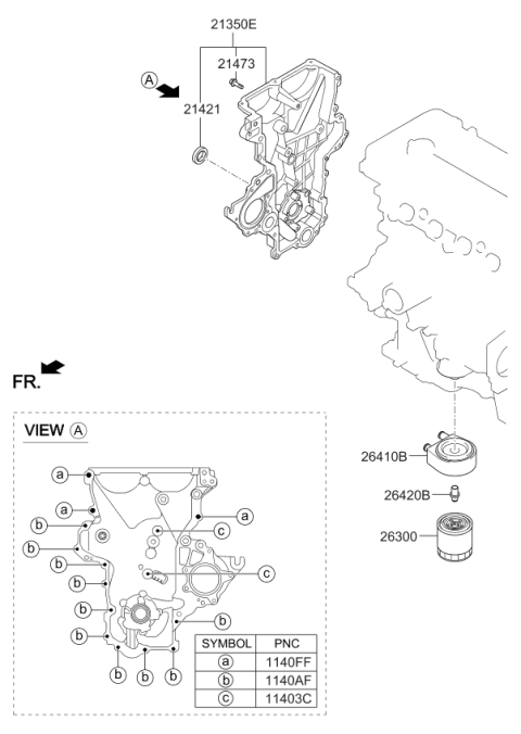 2017 Kia Optima Cooler Assembly-Engine Oil Diagram for 264102B740