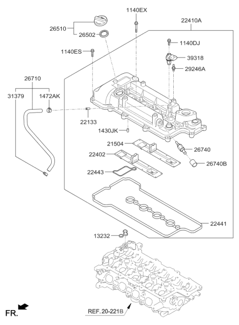 2017 Kia Optima Rocker Cover Diagram 1