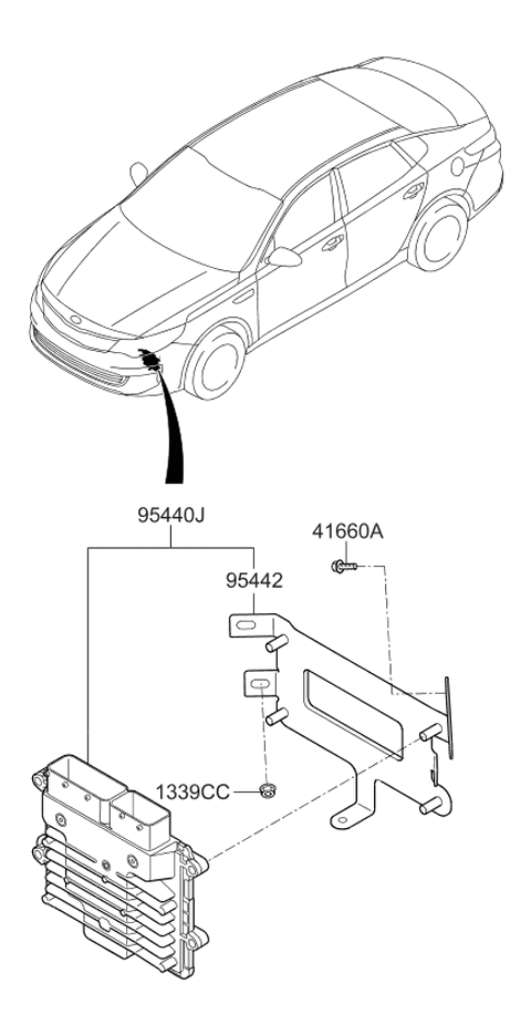 2018 Kia Optima T/M Control Unit Diagram for 954402DBE1