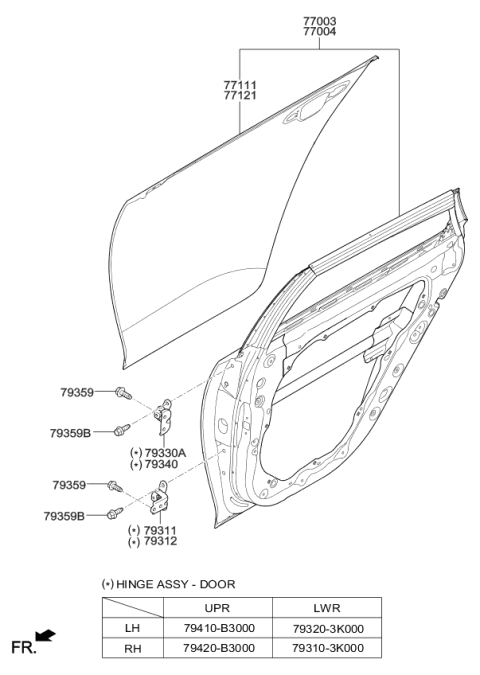 2017 Kia Optima Panel-Rear Door Outer Diagram for 77111D5000