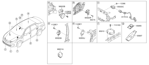 2018 Kia Optima Horn Assembly-Burglar Alarm Diagram for 96630C1000
