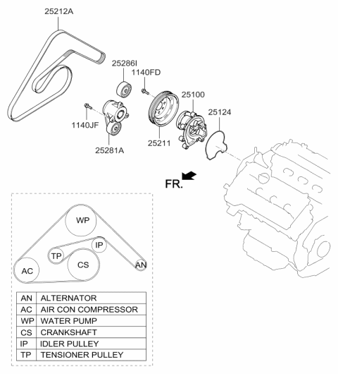 2017 Kia K900 Coolant Pump Diagram 2