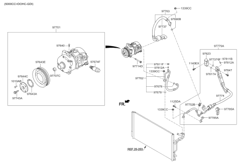 2016 Kia K900 Air Condition System-Cooler Line Diagram 2