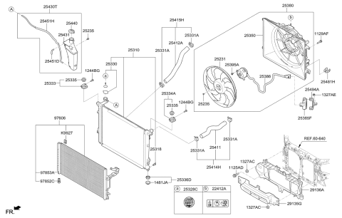 2017 Kia K900 Radiator Assembly Diagram for 253103T500