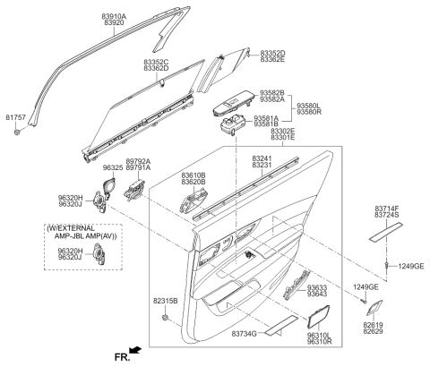 2016 Kia K900 Panel Assembly-Rear Door Diagram for 833053TCX3KP6