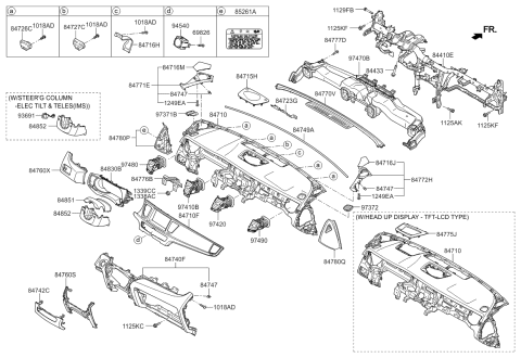 2017 Kia K900 Panel Assembly-Cluster Facia Diagram for 848303T755KLF