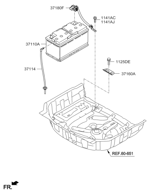 2016 Kia K900 Battery & Cable Diagram