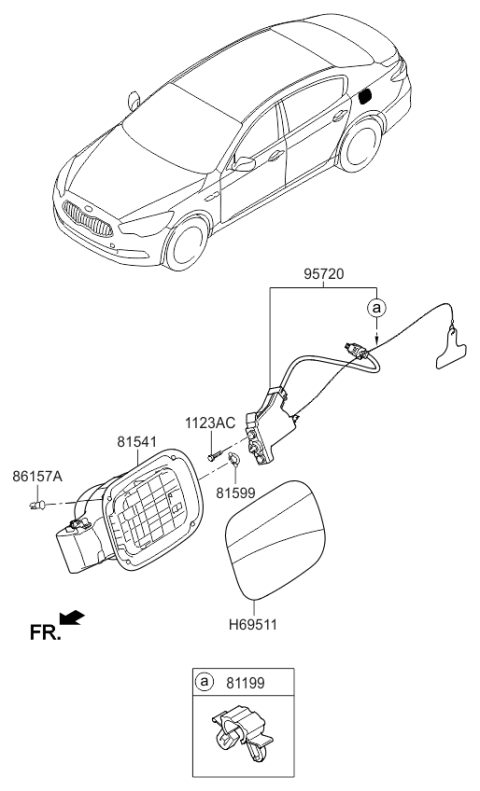 2016 Kia K900 Packing-Fuel Filler Diagram for 815993M000