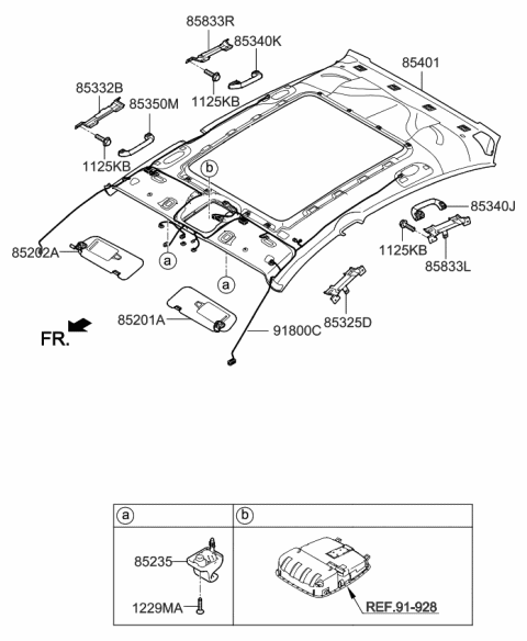 2017 Kia K900 RETAINER-SUNVISOR Diagram for 85235B1000BPT