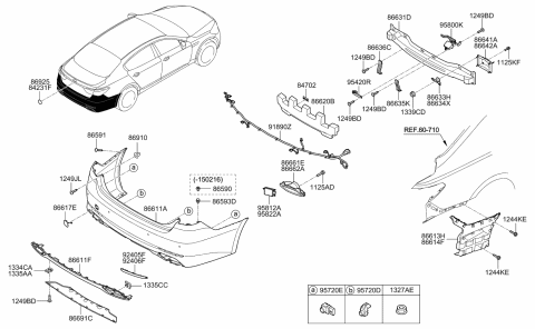 2016 Kia K900 Trim Assembly-Tail,LH Diagram for 866613T500