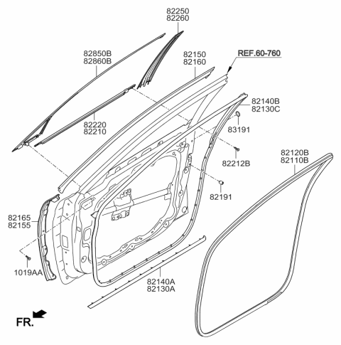 2017 Kia K900 GARNISH Assembly-Door FRAM Diagram for 822603T000KBN