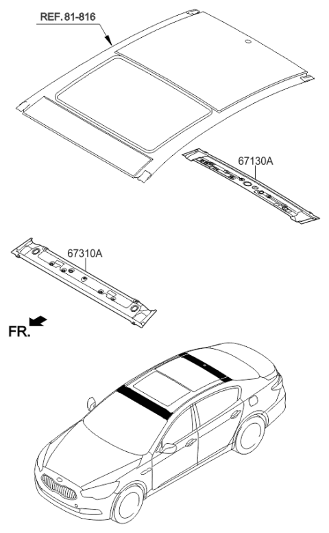 2016 Kia K900 Roof Panel Diagram