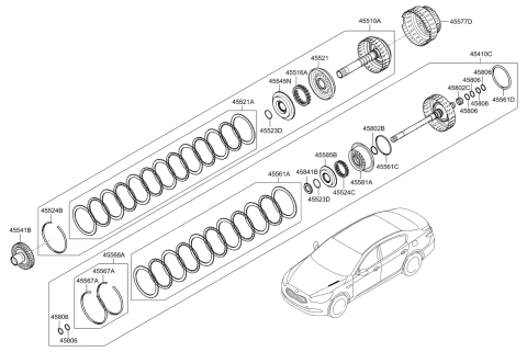 2016 Kia K900 Piston-Under Drive Brake Diagram for 455404E030