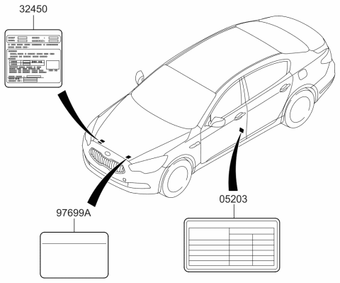 2017 Kia K900 Label Diagram 2